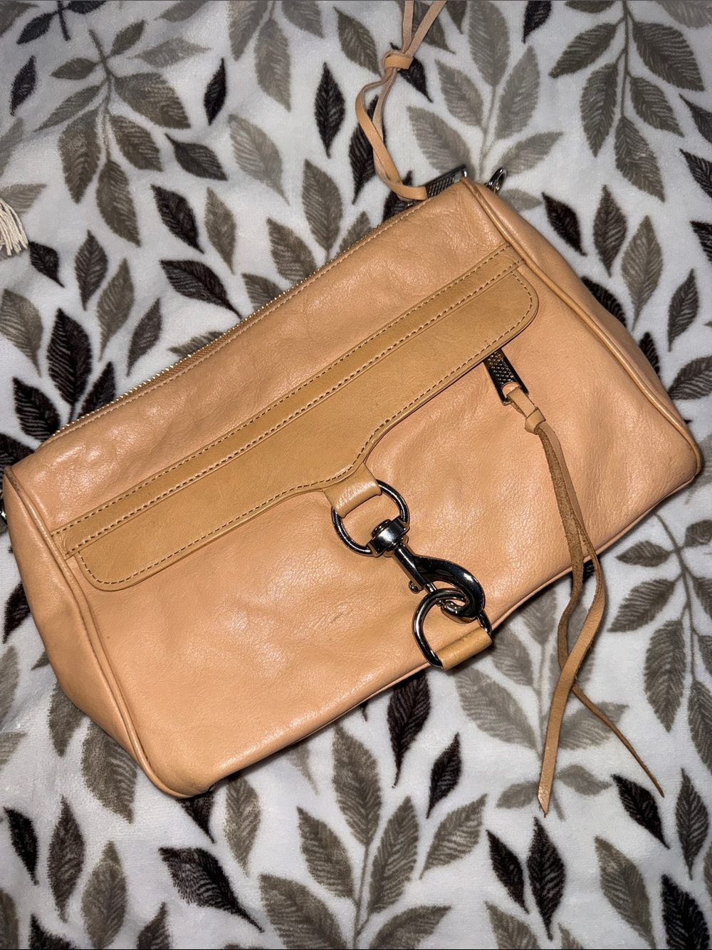 Rebecca Minkoff- large Mac Tan Leather Crossbody Clutch